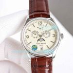 Swiss Copy Patek Philippe Complications Annual Calendar Cream Dial Moon Phase Watch 